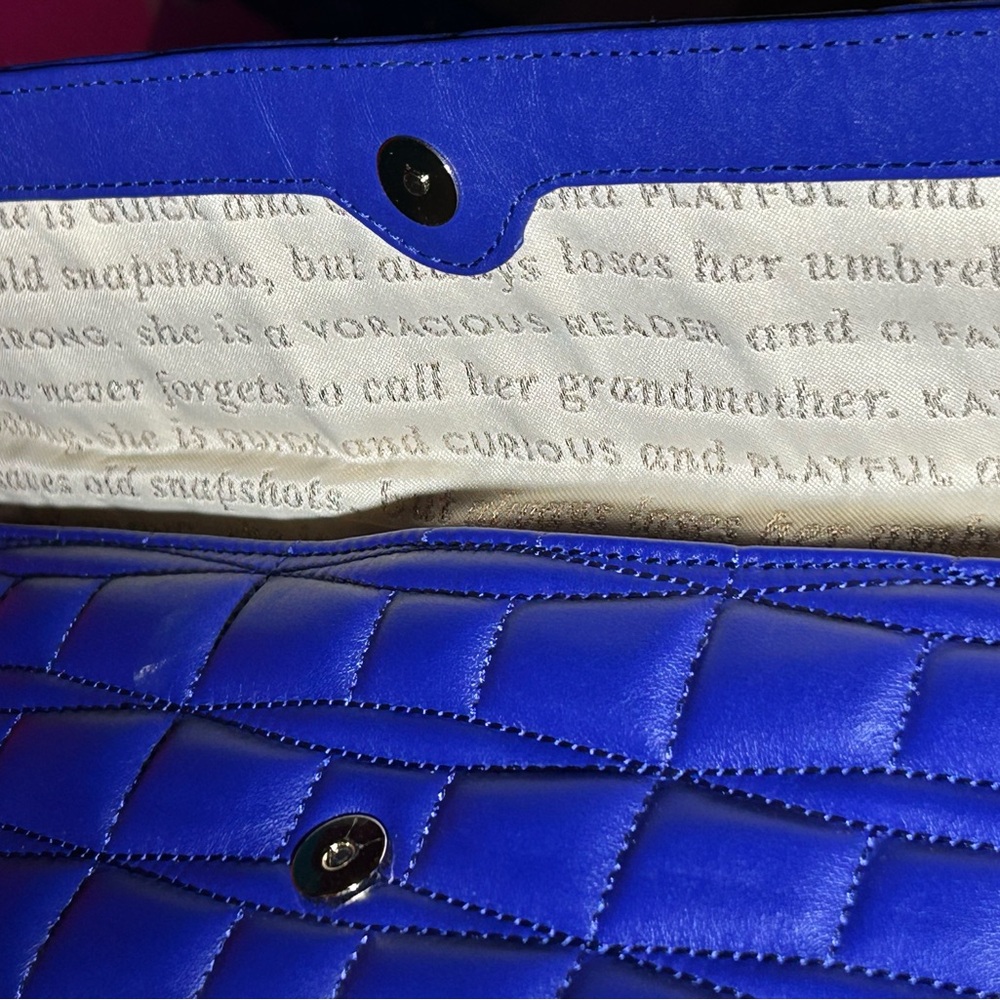 Kate Spade New York Purple Quilted Bag 16.5” x 12” Storybook Lining w/Bag Charm - Picture 9 of 17